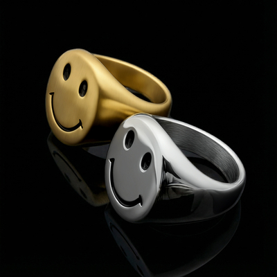 Smile Face Titanium Steel Ring