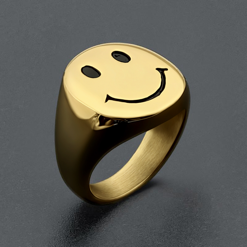 Smile Face Titanium Steel Ring