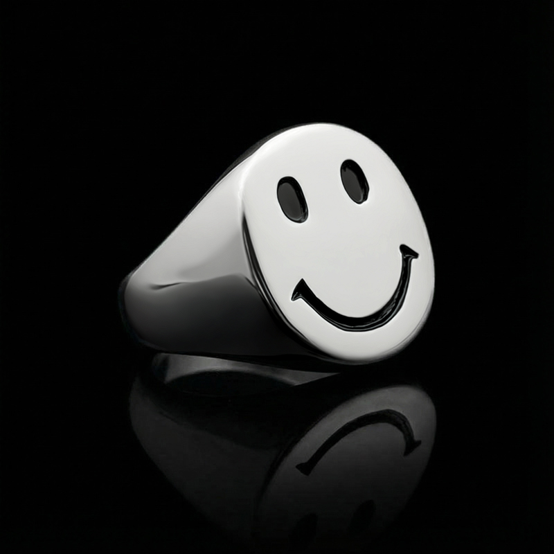 Smile Face Titanium Steel Ring