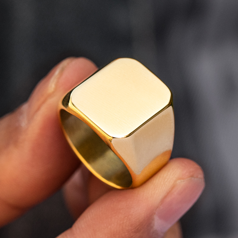 18K Gold Finish Stainless Steel Ring