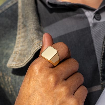 18K Gold Finish Stainless Steel Ring