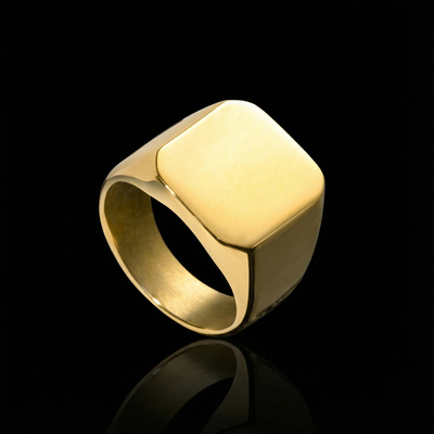 18K Gold Finish Stainless Steel Ring
