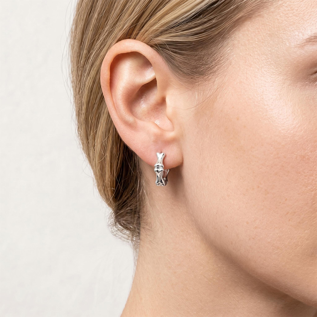  Bones Stainless Steel Hoop Earrings