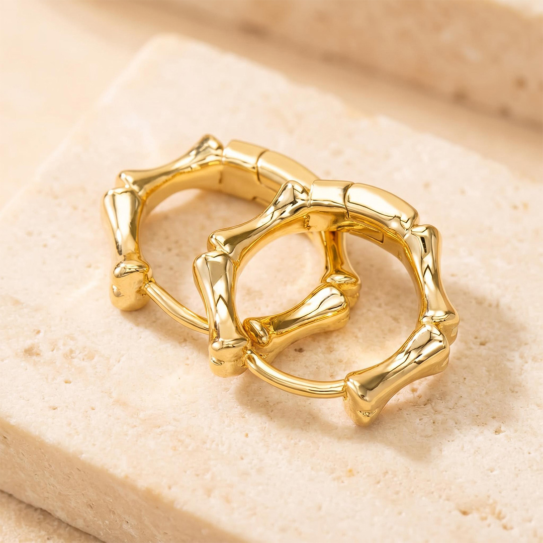  Bones Stainless Steel Hoop Earrings