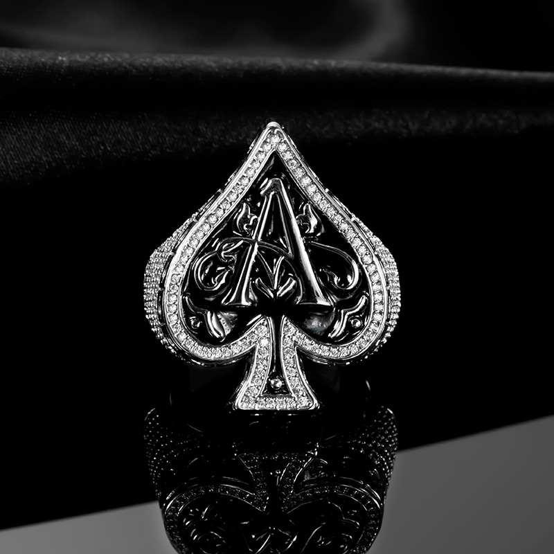  Iced Ace Of Spades Ring