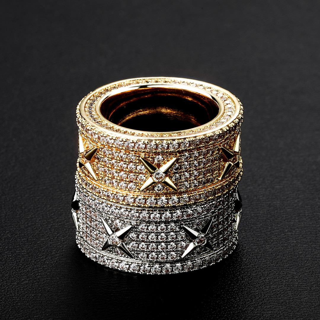 Men's North Star Stones Paved Band in Gold