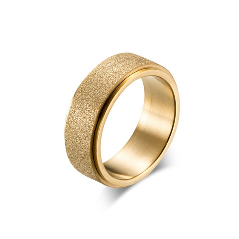 Men's Rotatable Frosted Steel Simple Band in Gold