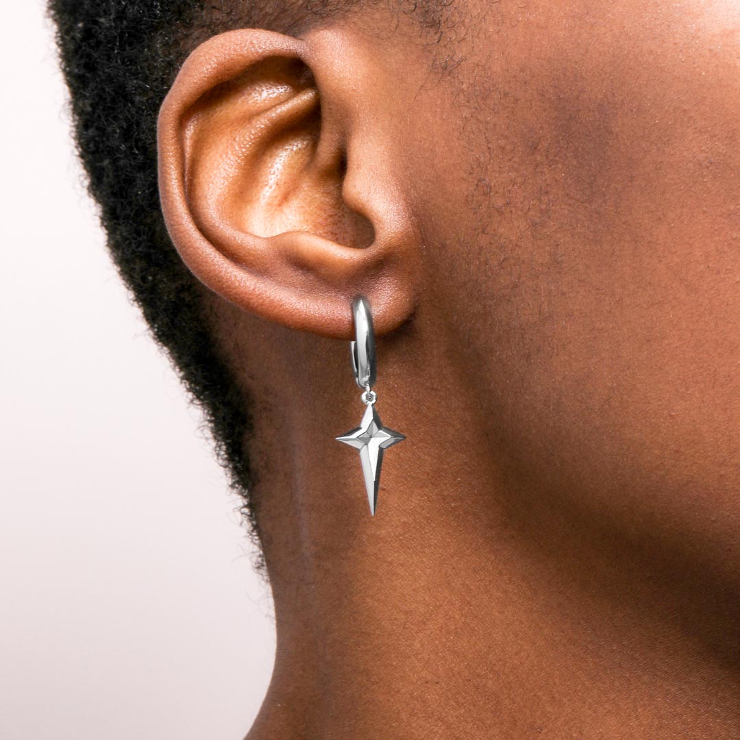 Four-pointed Star Dangle Earrings