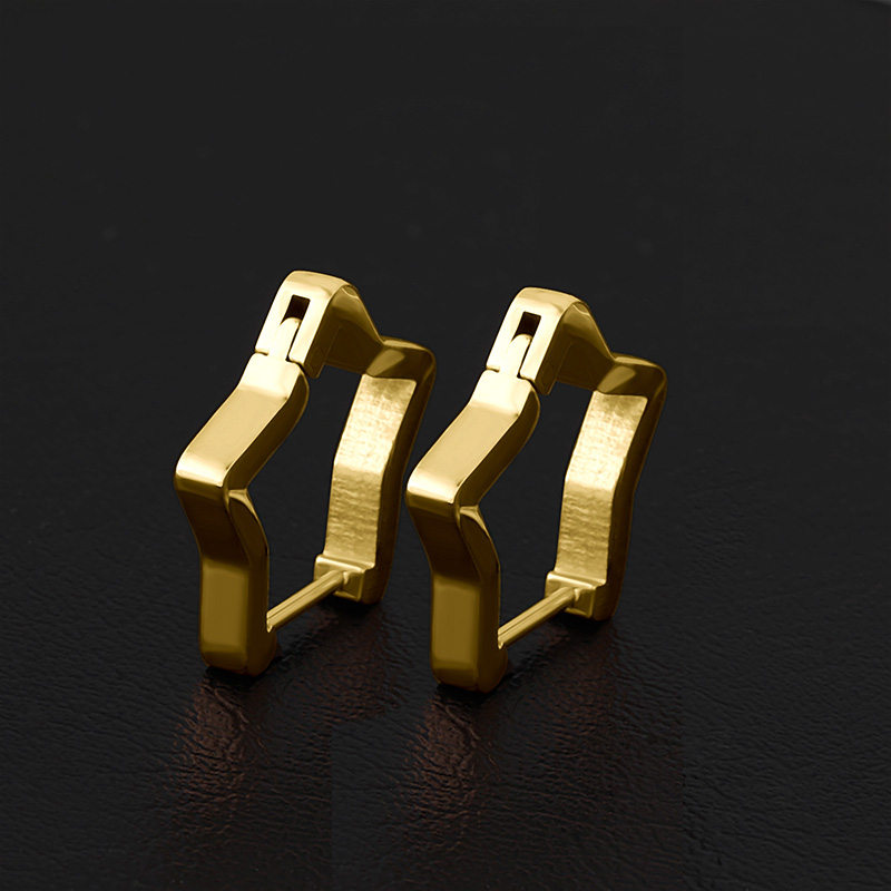 Pentagram Stainless Steel Earrings in Gold