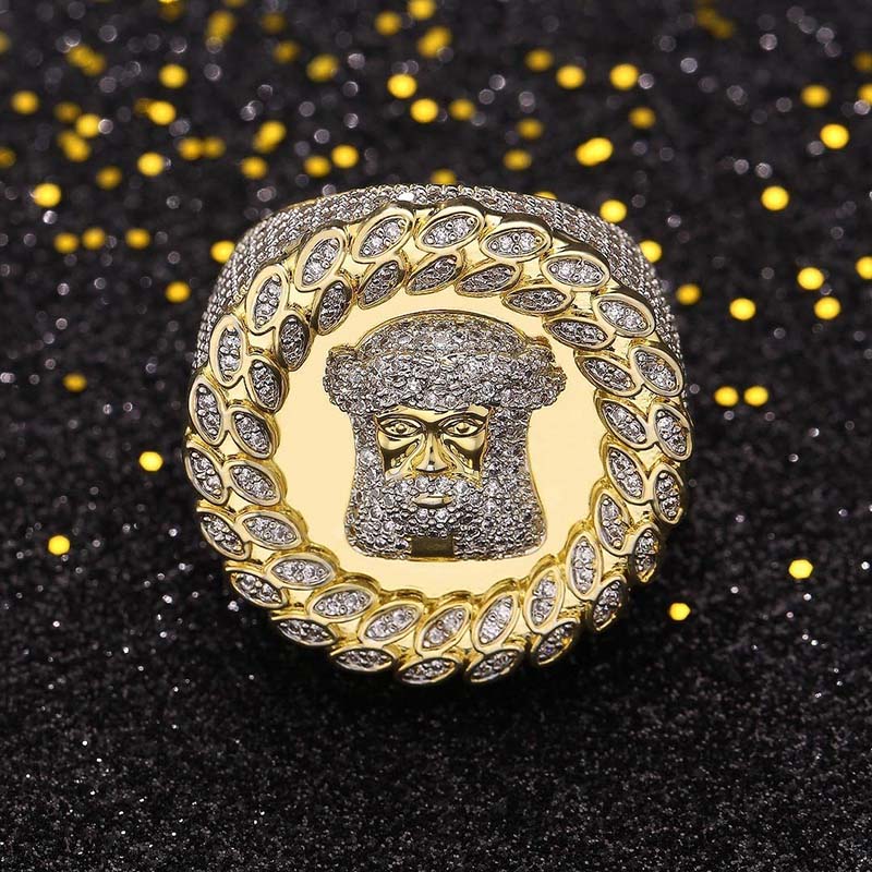  Jesus Head Ring in Gold