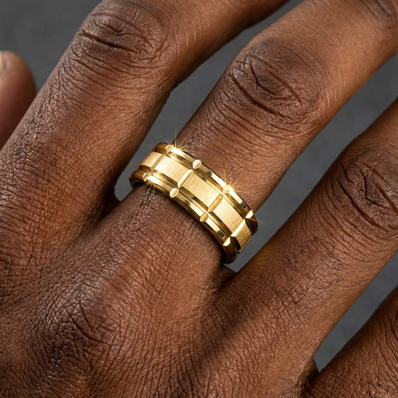 Unique Gents Titanium Steel Band in Gold Unique Gents Titanium Steel Band in Gold