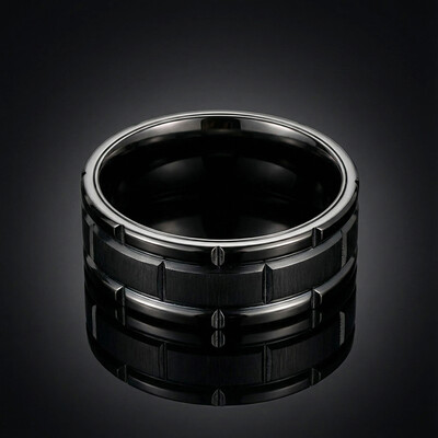  Unique Gents Titanium Steel Band in Black Gold