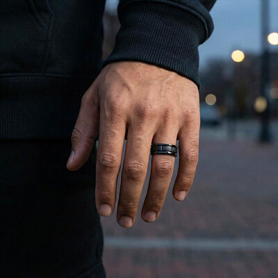  Unique Gents Titanium Steel Band in Black Gold