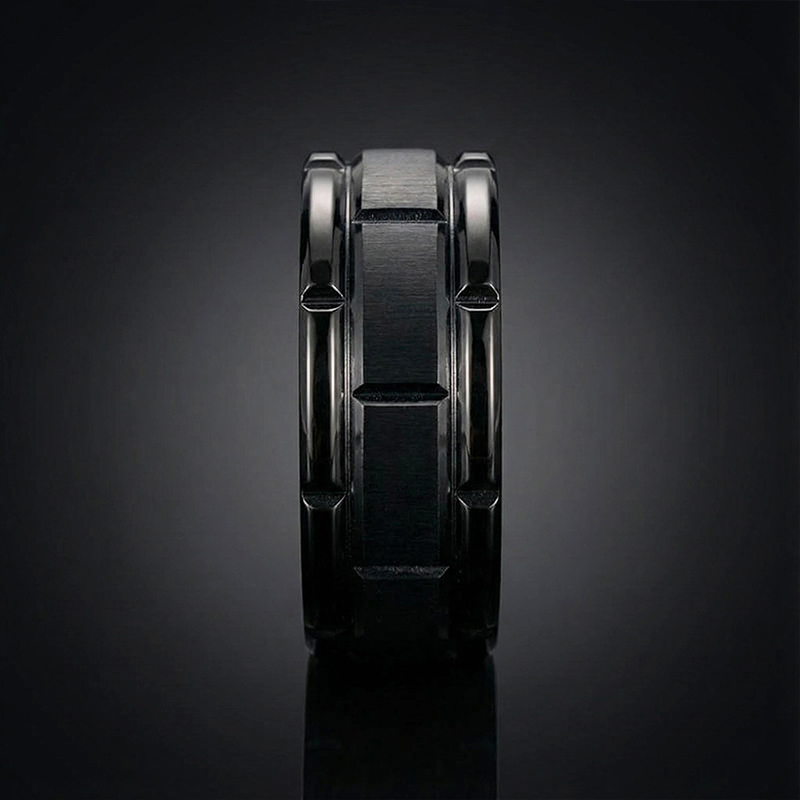  Unique Gents Titanium Steel Band in Black Gold