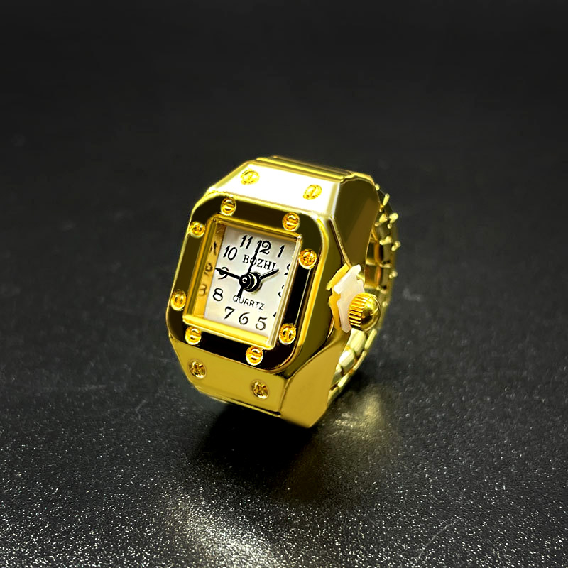 Square Elastic Stretchy Quartz Watch Ring