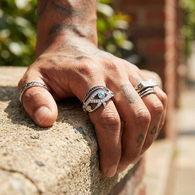 Iced Egyptian Eye of Horus Ring