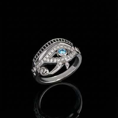 Iced Egyptian Eye of Horus Ring