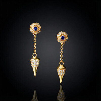  Iced Eye of Ra Cron Drop Earrings