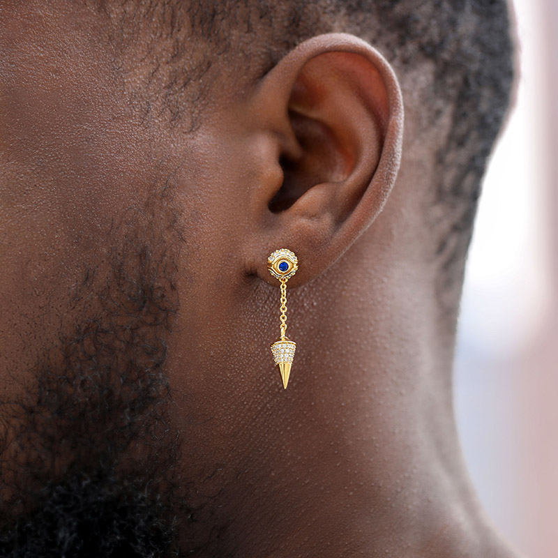  Iced Eye of Ra Cron Drop Earrings