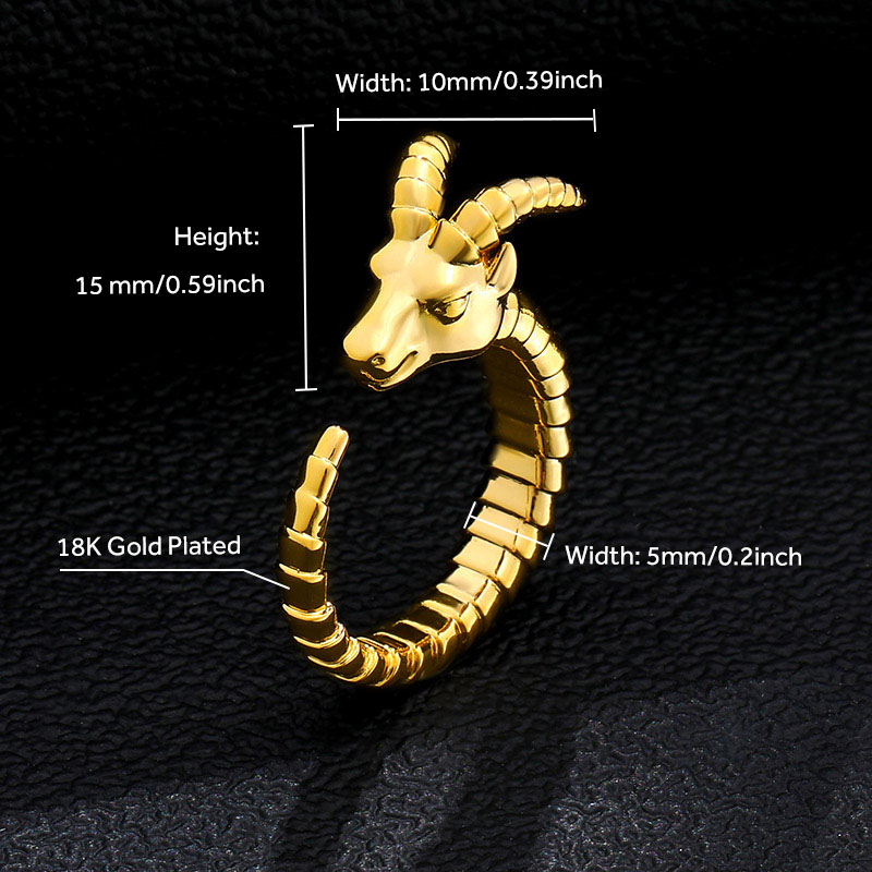 Goat Open Ring - Helloice Jewelry