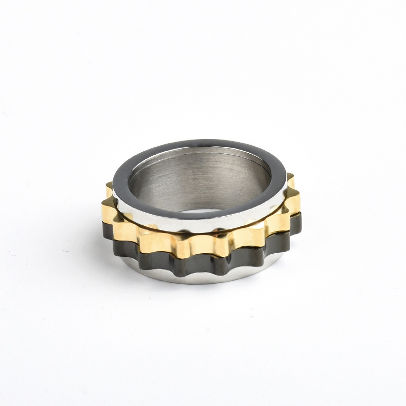 10mm Rotatable Gear Titanium Ring