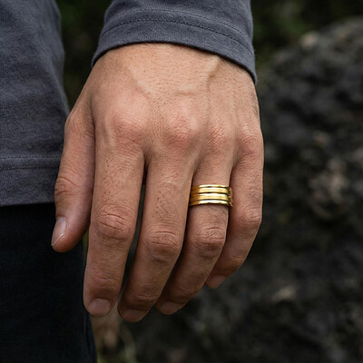 8mm Frosted Stainless Steel Ring