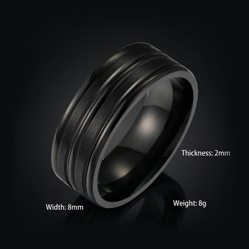 8mm Frosted Stainless Steel Ring 8mm Frosted Stainless Steel Ring