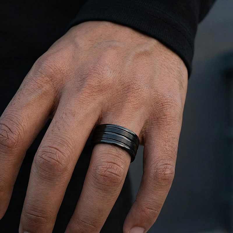 8mm Frosted Stainless Steel Ring 8mm Frosted Stainless Steel Ring