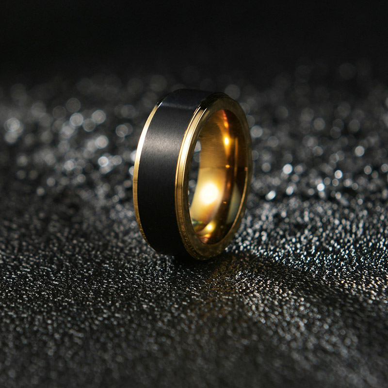 8mm Golden&Black Tungsten Ring