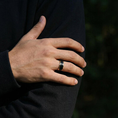8mm Golden&Black Tungsten Ring