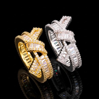  Baguette Cut Knot Ring