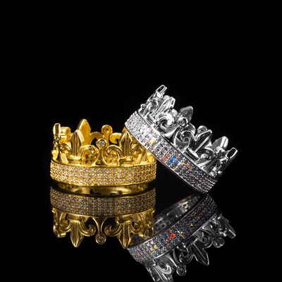 Iced King Crown Ring