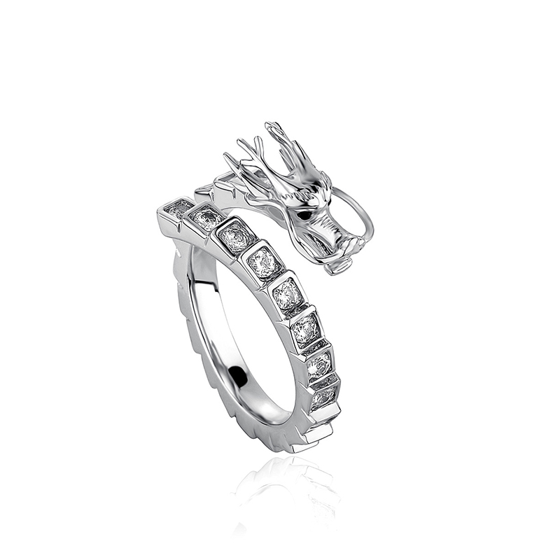  Iced Dragon Open Rings