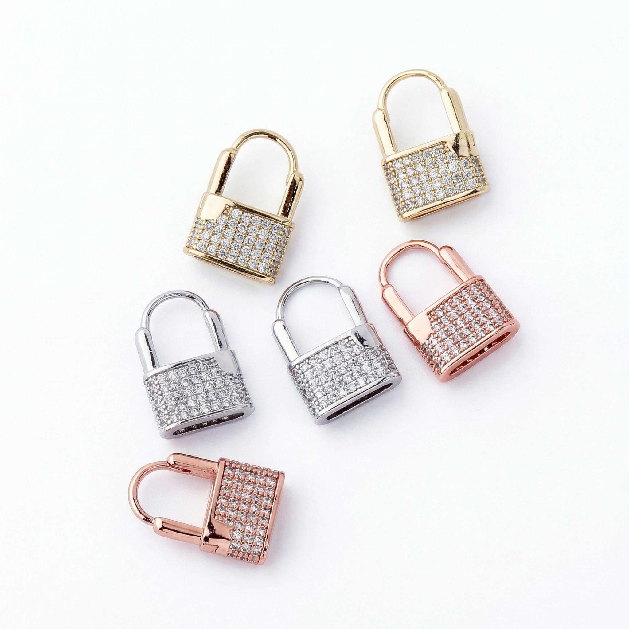 Iced Lock Huggies Earrings