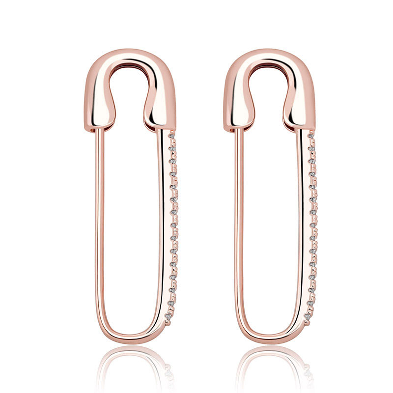 Iced Safety Pin Earrings