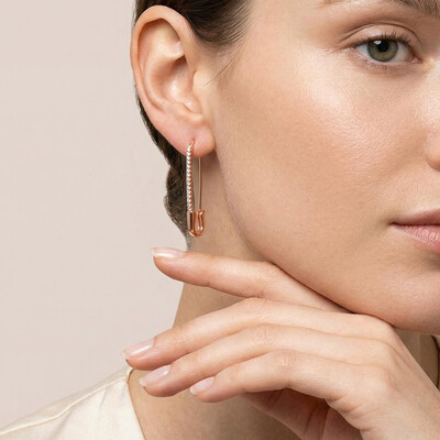 Iced Safety Pin Earrings