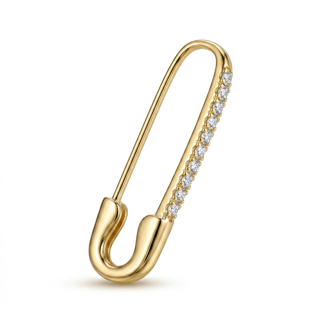 Iced Safety Pin Earrings