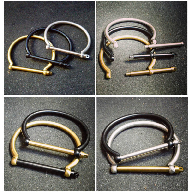 Anchor Hook Horseshoe Titanium Steel Bangle Bracelet
