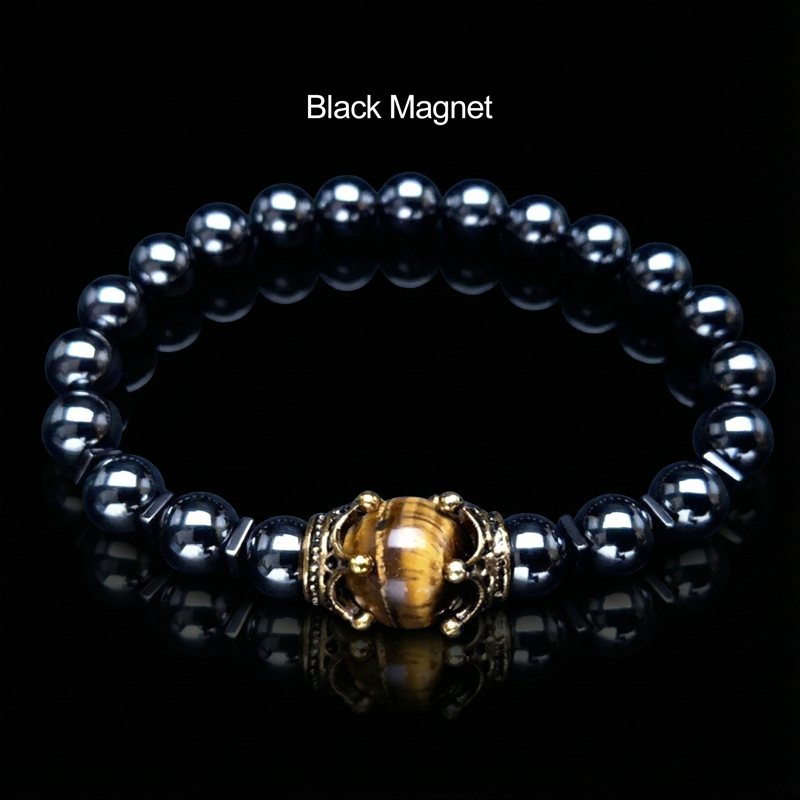 Gold Crown Natural Healing Stone Bead Bracelet Gold Crown Natural Healing Stone Bead Bracelet