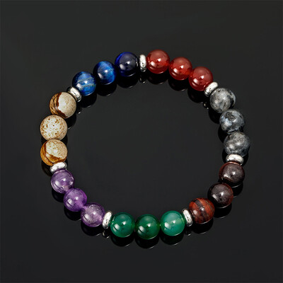 7 Chakra Healing Stones Energy Stretch Bracelet