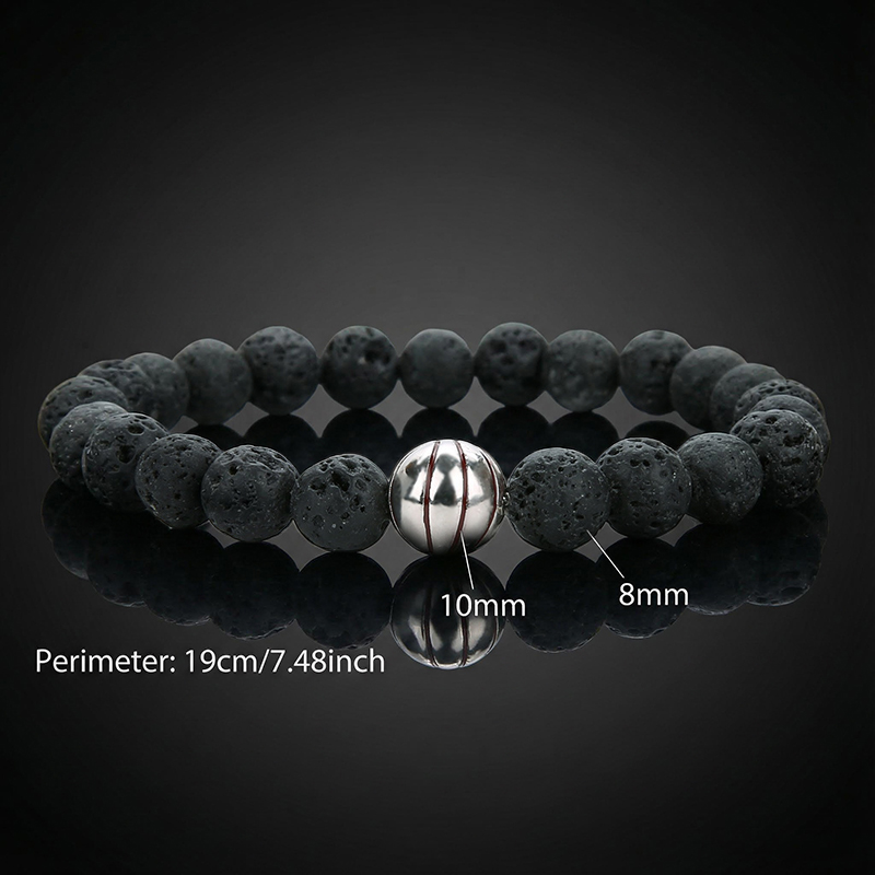 Lava Rock Basketball Beaded Bracelet Lava Rock Basketball Beaded Bracelet