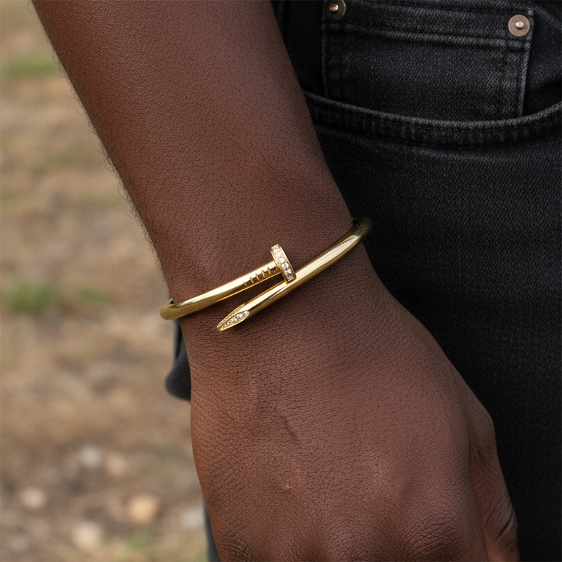 Iced Nail Men's Bangle Bracelet