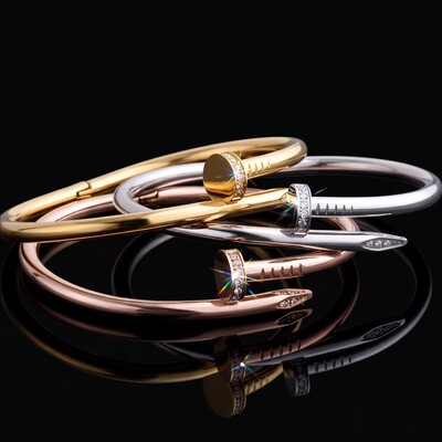 Iced Nail Men's Bangle Bracelet