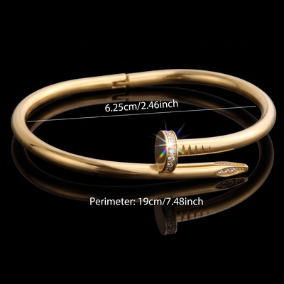 Iced Nail Men's Bangle Bracelet