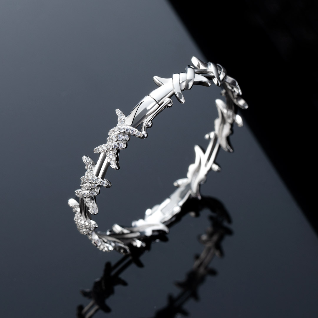 Iced Thorns Bangle Bracelet