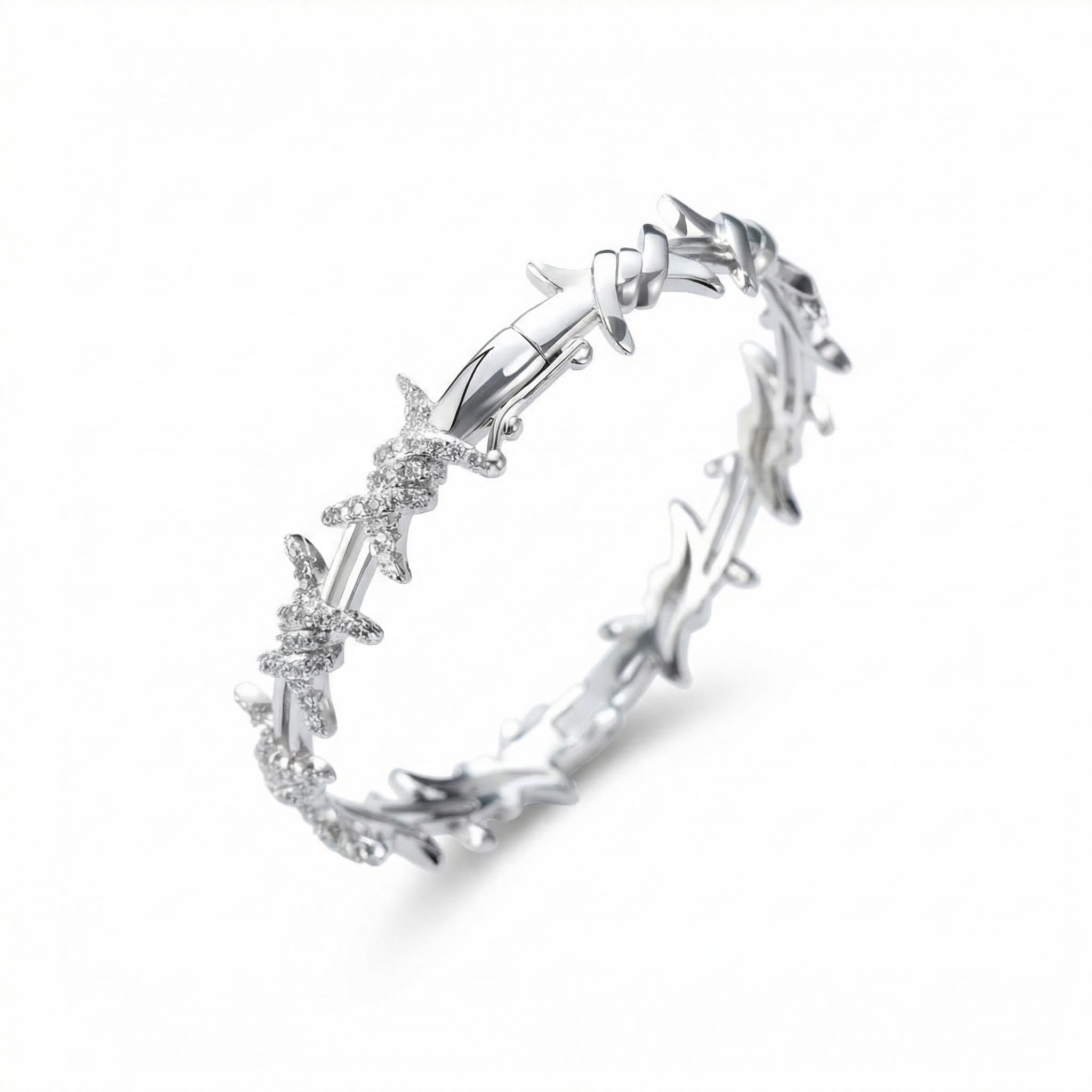 Iced Thorns Bangle Bracelet
