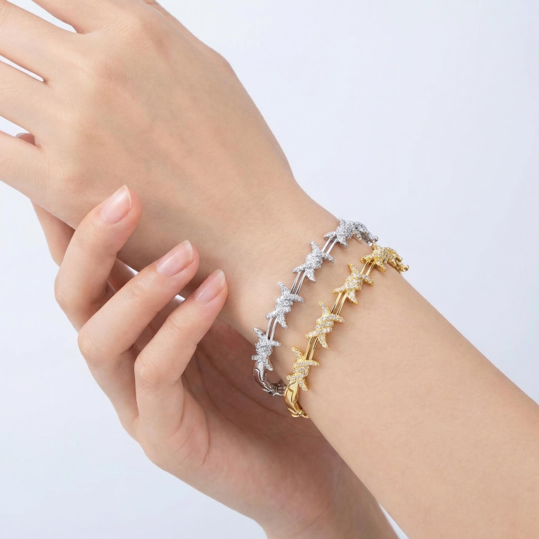 Iced Thorns Bangle Bracelet
