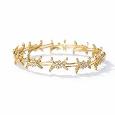 Iced Thorns Bangle Bracelet