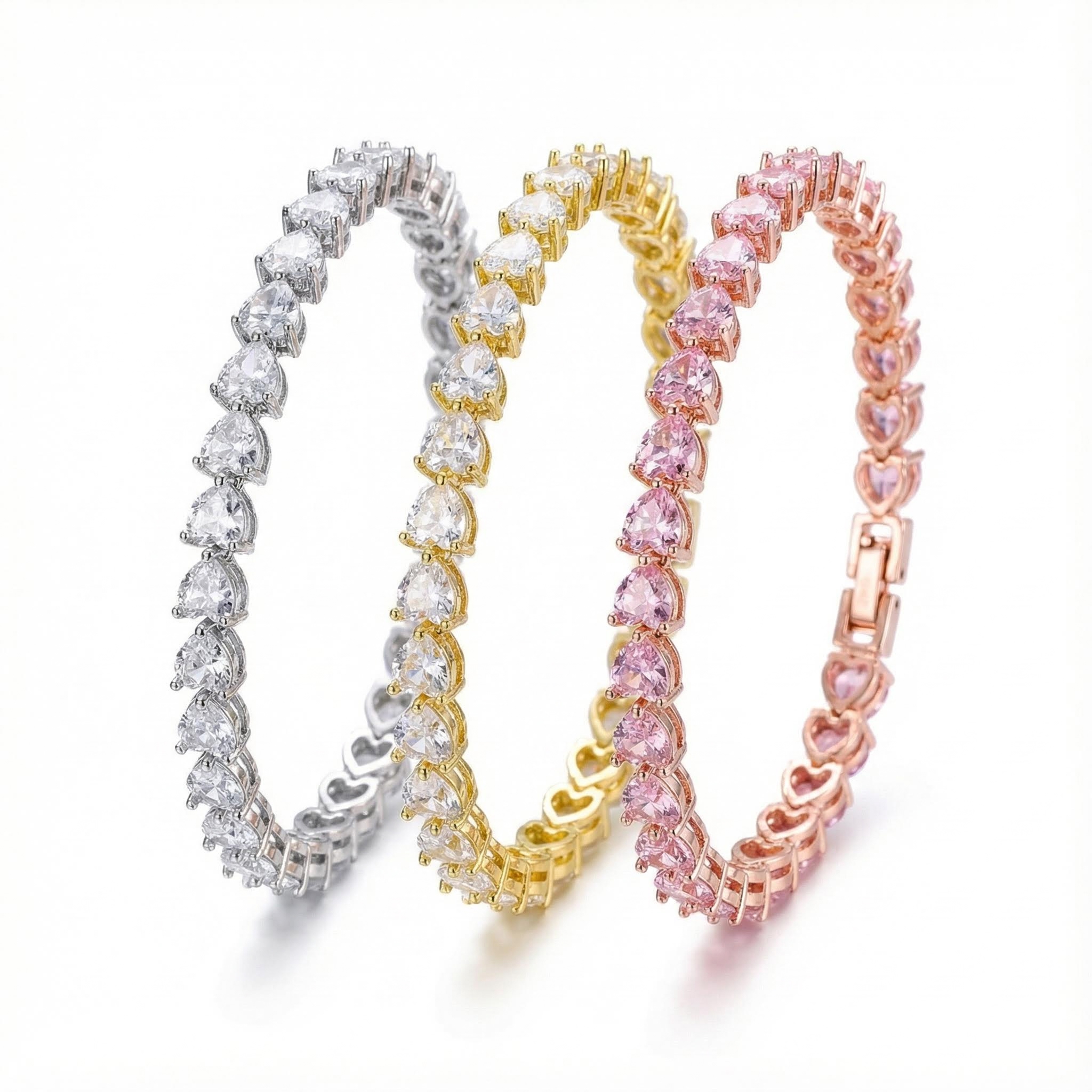 Heart-shaped 5mm Tennis Bracelet
