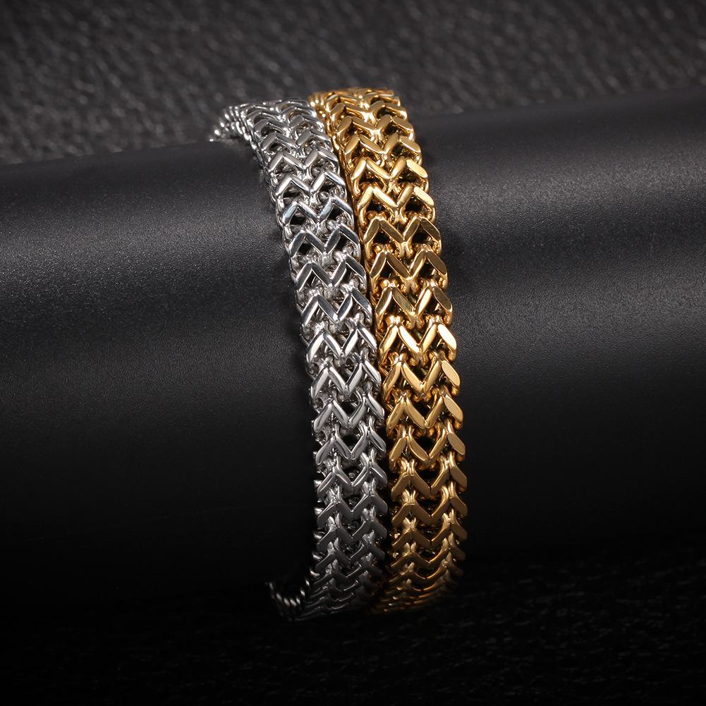 10mm Double Rows Franco Bracelet in Gold